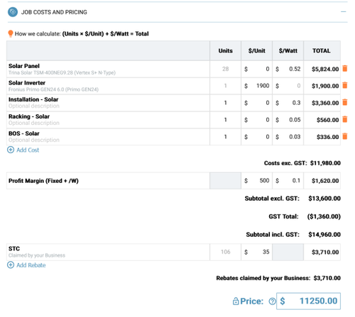 system costing