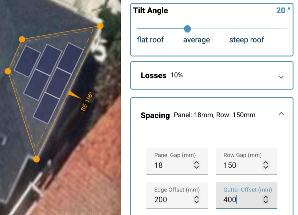 Panel Config spacing fields for panel gap, row gap, edge offset, and gutter offset.